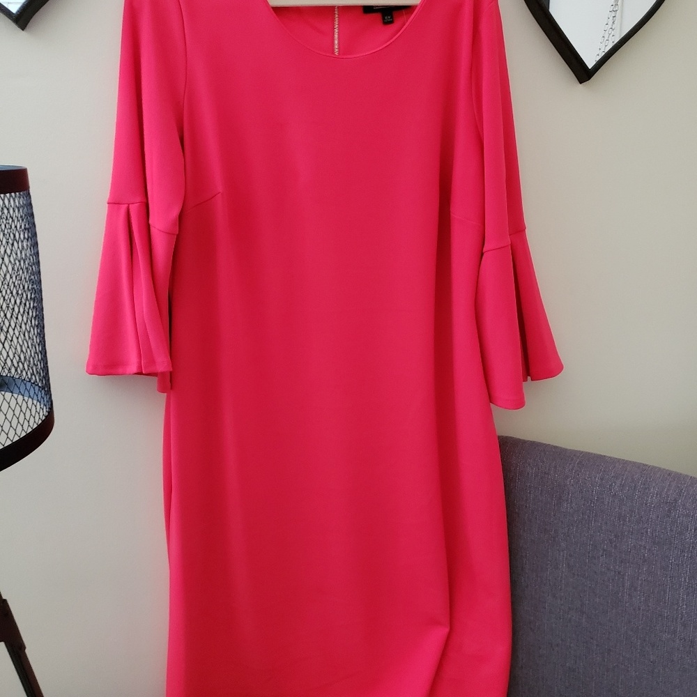 Fuschia Ruffle Sleeve Dress